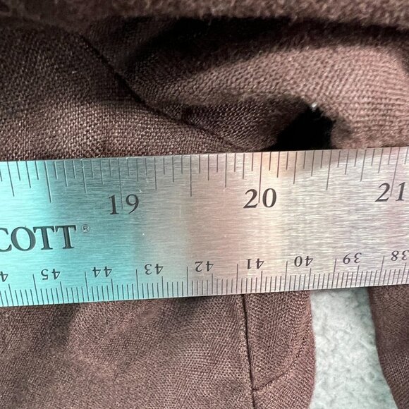 JM Collection Womens Top 10 Brown 100% Linen 3/4 Sleeve Pullover Shirt Blouse - Picture 7 of 9